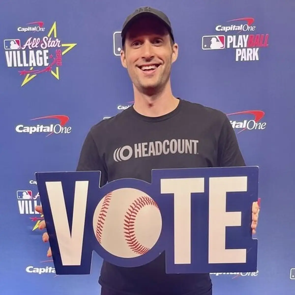 Whitt Bell with a VOTE sign