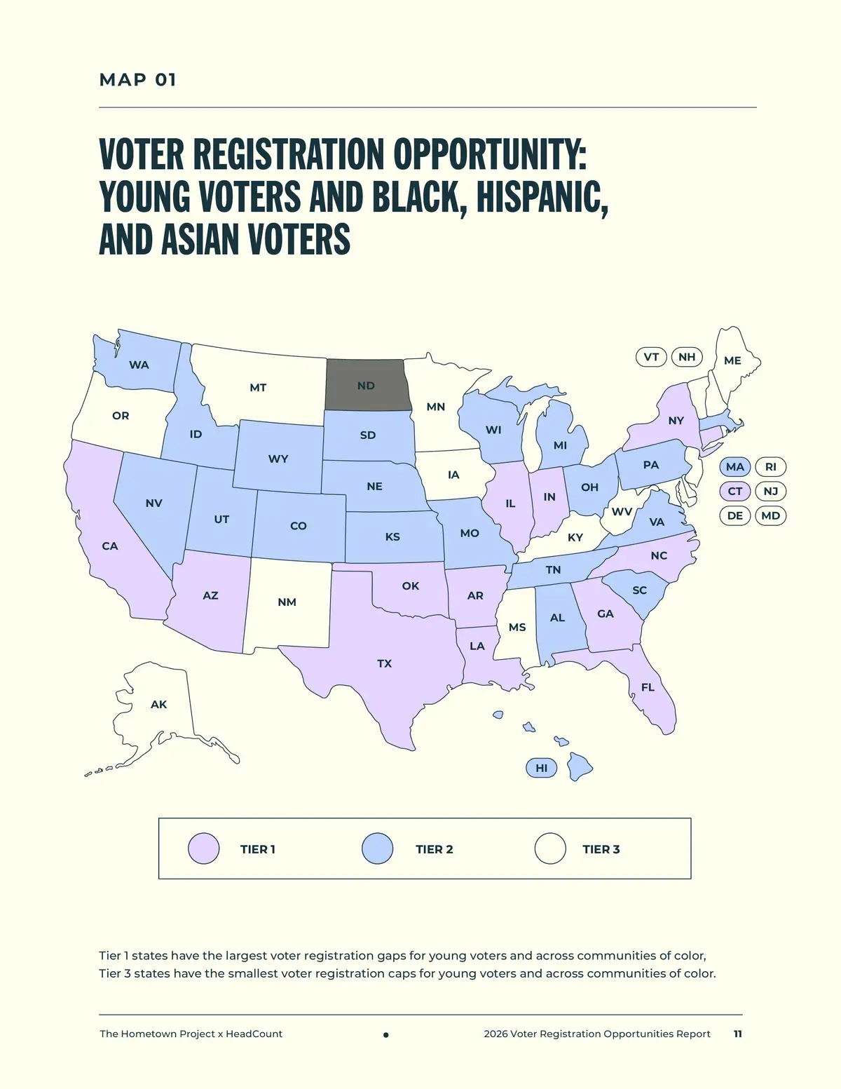 Hometown Project graphic; Voter registration opportunity infographic